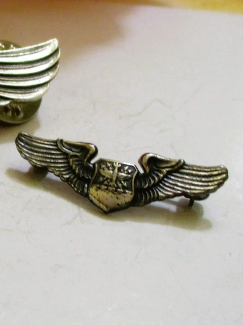 USAF Enlisted Navigator Wing Pair: Sterling Silver NS Meyer